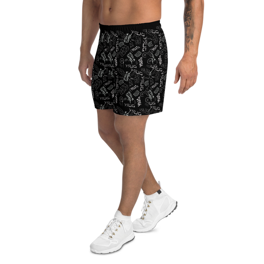 YSUG Funky Beats - Men's Athletic Long Shorts (Black)